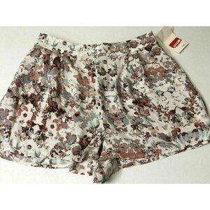 Frenchi Juniors Multicolored Floral Print Pleated Shorts Size M